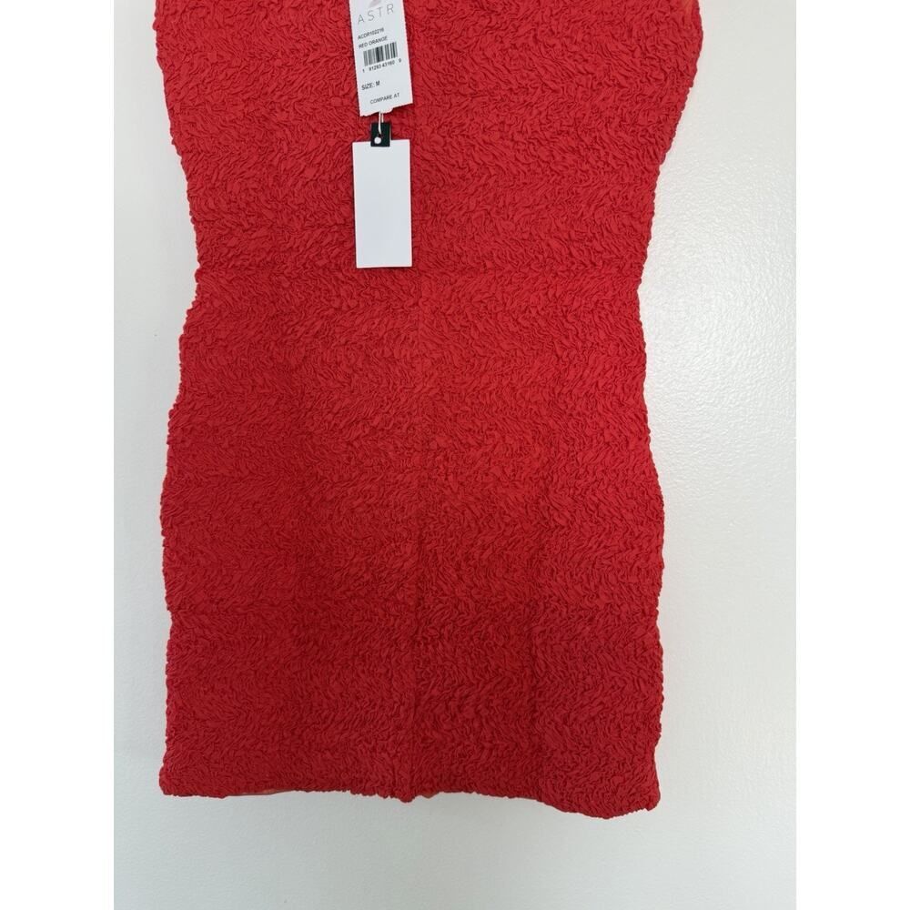 ASTR Red Textured Stretch coquette 90’s Sleeveless Bodycon Mini Dress M - Picture 8 of 10